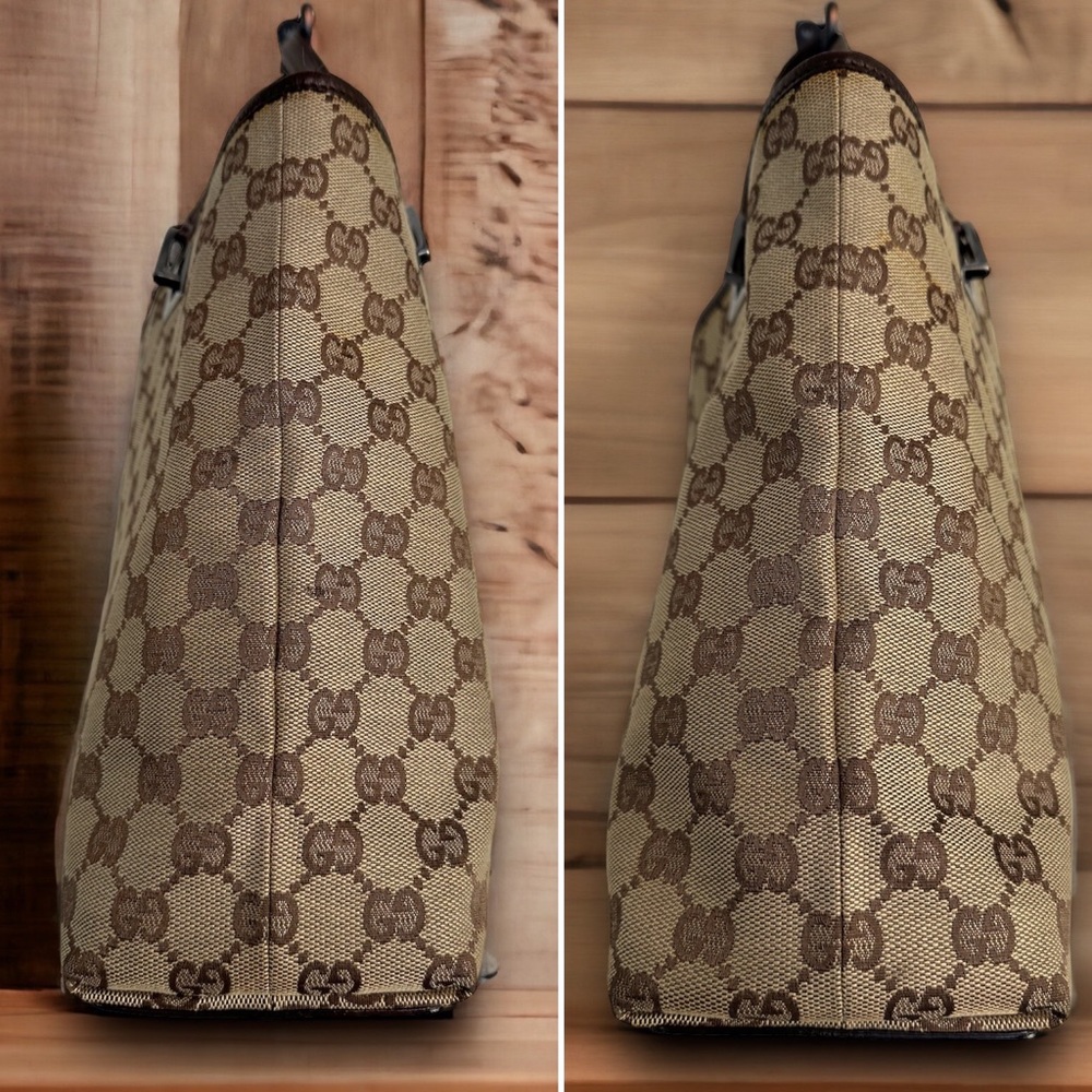 Gucci monogram signature print bucket tote in EXC COND *guaranteed auth* h148 - Picture 3 of 11
